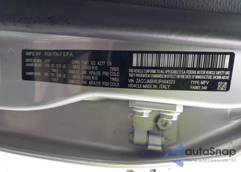 2018 Jeep Renegade Latitude Fwd z USA, uszkodzony, nr VIN ZACCJABH8JPH64323